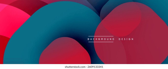 Abstract shapes overlap, creating vibrant red, blue gradients. Smooth transitions, modern design. Minimalist aesthetic, perfect backdrop.