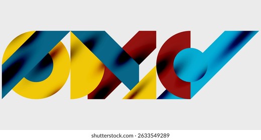 Abstract shapes overlap, creating vibrant colorful design. Bold curves, dynamic composition, modern aesthetic.
