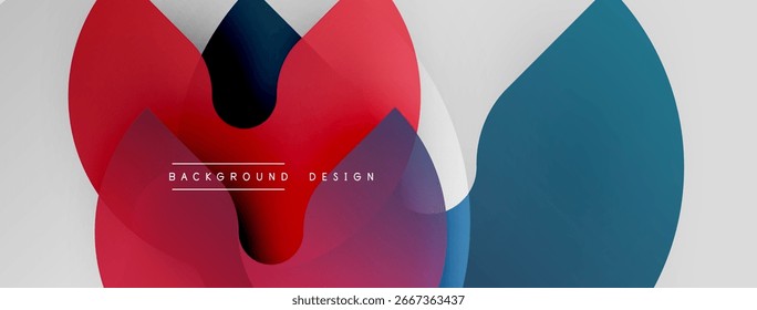 Abstract shapes overlap, creating vibrant color gradients. Modern design features smooth transitions, dynamic composition.