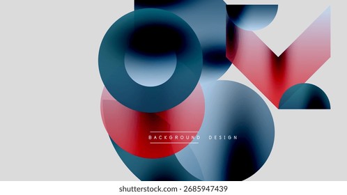 Formas abstratas se sobrepõem, criando misturas de cores vibrantes. Design moderno apresenta gradientes suaves, estética minimalista. O texto do plano de fundo lê o design do plano de fundo.