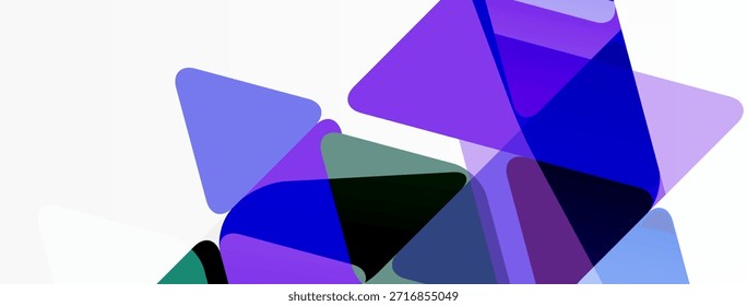 Abstrakte Formen überlappen sich und erzeugen lebendige violette, blaue Töne. Minimalistisches Design, moderne Ästhetik, sauberer Hintergrund.