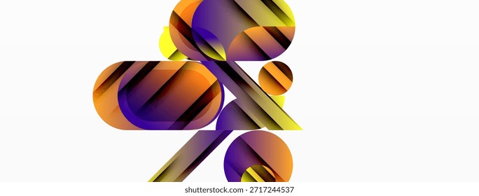 Las Formas Abstractas se superponen, creando Gradientes de colores vibrantes. La composición se siente dinámica, moderna, visualmente interesante.