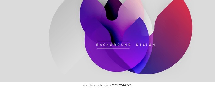 Las Formas Abstractas se superponen, creando Gradientes vibrantes. El fondo blanco proporciona contraste. El texto lee el diseño de fondo. Composición visual moderna.