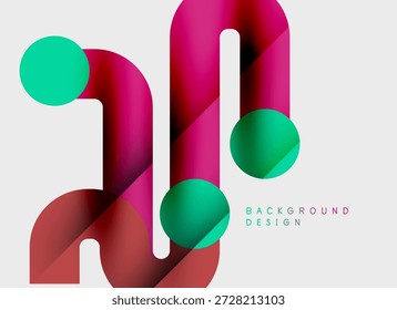 Las Formas Abstractas se superponen, creando Gradientes de colores vibrantes. Diseño minimalista con curvas suaves, estética moderna. Los Elementos de fondo sugieren profundidad.