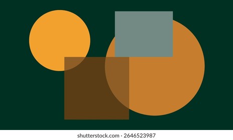 Las Formas Abstractas se superponen mínimamente sobre un fondo plano oscuro