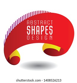 abstract shapes paper roll Design red perfect object . with various colors. Modern vector template, Template for the design of a logo, flyer or presentation. EPS 10 - Vector