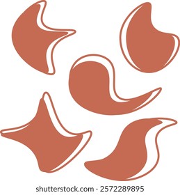 Abstract Shapes \ Path Collection with simple form hand drawn style. Graphic elements. Unique your form design