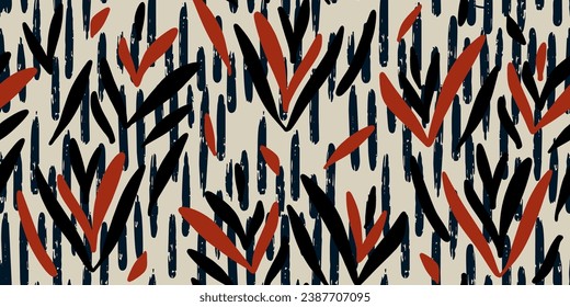 Abstract shapes pattern. Collage striped contemporary print. Fashionable template for design. Modern ethnic style.

