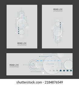 Abstract shapes pattern illustration. Circles and lines and squares digital technology background. Futuristic concept structure elements design