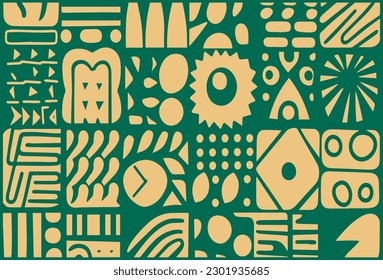 abstract shapes pattern minimalist ,abstract shapes trendy hand drawn
