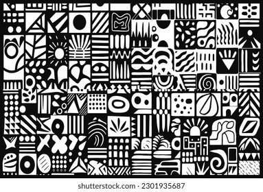 abstract shapes pattern minimalist ,abstract shapes trendy hand drawn
