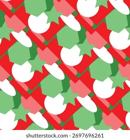 Abstract shapes pattern on white background illustrator design.White seasonal pattern for wrapping, wallpaper, decoration.modern Christmas seamless pattern
