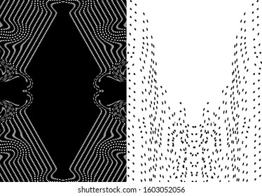 Abstract Shapes Pattern White Black Background
