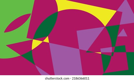 Abstract Shapes Picture. Contemporary Modern Trendy Vector Illustration.  Geometric Bauhaus Design. Wall Art Abstract Background. Perfect for web banner, presentation, print, pattern, template