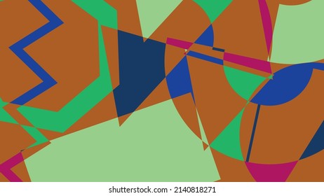 Abstract Shapes Pictures. Contemporary Modern Trendy Vector Illustrations.  Geometric Bauhaus Design. Wall Art Abstract Background. Perfect for print, web banner, presentation, pattern, template