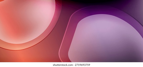 Formas abstratas, rosas, purples blend. Gradientes suaves criam profundidade, estética moderna. Design minimalista, texturas suaves dominam a composição.