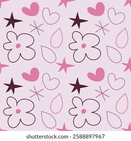 abstract shapes print wall art. cute doodles pattern.