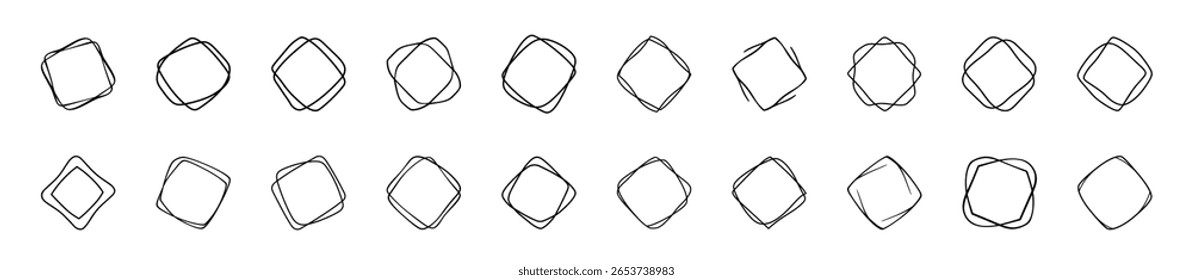 Iconos de cuadrados giratorios de Formas Abstractas