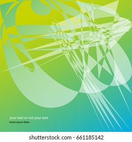 Abstract shapes rounded and radiant on green-blue gradient