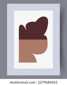 Abstract shapes scandinavian composition wall art print. Wall artwork for interior design. Printable minimal abstract shapes poster. Contemporary decorative background with composition.