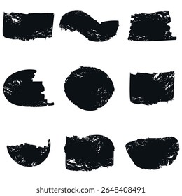 Formas Abstractas, Cajas de garabatos, Grunge, Textura de rasguño, Diferentes marcos, Doodle, Lápiz, Marcador, Carbón, Textura de crayón, Textura de pintura, Negro, Vector
