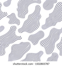 Abstract shapes seamless background, vector pattern with biology life forms, lined abstraction wallpaper.