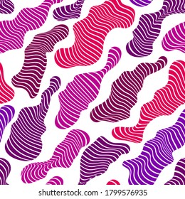 Abstract shapes seamless background, vector pattern with biology life forms, lined abstraction wallpaper.