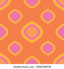 Abstract shapes seamless pattern for apparel design, textile, fabric, wallpaper. Colorful playful background. Retro seamless pattern.