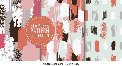 Abstract shapes seamless pattern collection. Vector design for paper, fabric, interior decor and cover