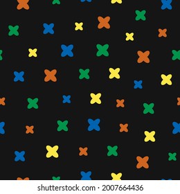 Abstract shapes seamless pattern. Contemporary background, brutalism style wallpaper, modern art print. Vector illustration