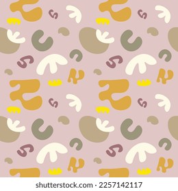 Abstract Shapes Seamless pattern doodle background contemporary modern art design texture and fabric element illustration
