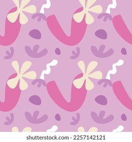 Abstract Shapes Seamless pattern doodle background contemporary modern art design texture and fabric element illustration
