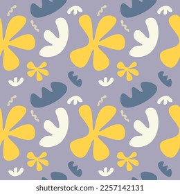 Abstract Shapes Seamless pattern doodle background contemporary modern art design texture and fabric element illustration
