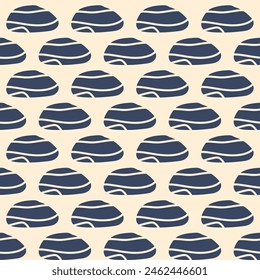 Abstract shapes seamless pattern. Organic oval stripes elements endless background. Geometric modern repeat cover. Vector hand drawn flat illustration.