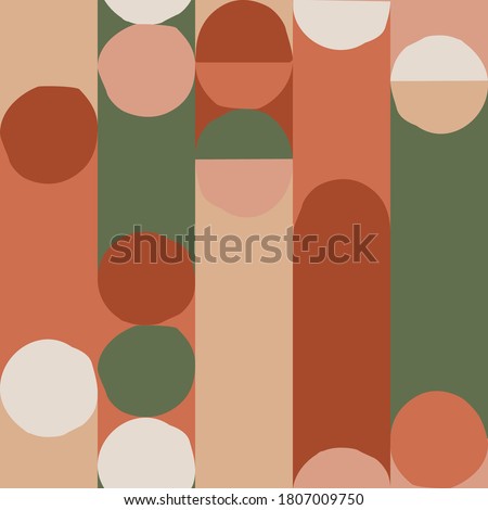 Abstract shapes seamless pattern. Striped shapes, circles background. Hand drawn rounded lines, circles illustration for social media design, modern print wallpaper. Vector concept art