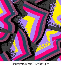 Abstract shapes seamless pattern texture. Speed style art background.