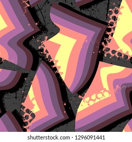 Abstract shapes seamless pattern texture. Speed style art background.