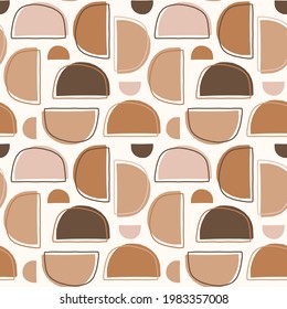 Abstract shapes seamless pattern. Vector illustration.