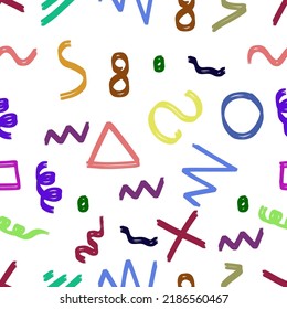 Abstract shapes, seamless pattern, vector illustration