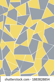 Abstract shapes. Seamless vector background of Gray and Yellow colors. Mid century style design. Colors of the year 2021. Retro poster.