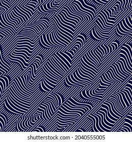 Abstract shapes seamless vector background, pattern with stripy fluids, lined abstraction wallpaper.