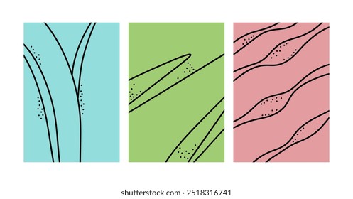 Abstract shapes. Set of colored backgrounds. Flat style.