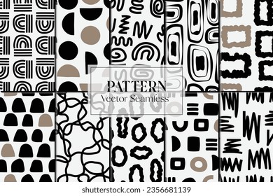 Abstract shapes set of seamless repeat pattern
