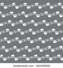 Abstract shapes and short lines in a zigzag alternation. Geometric decorative pattern. Tile. Vector illustration.