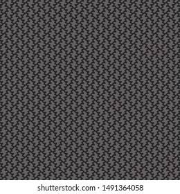 Abstract shapes or signs in alternating positions. Gray traces on black background. Decoration. Pattern. Textile. Paper. Vector illustration.