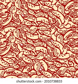 abstract shapes with spots and dots vector seamless pattern modern background