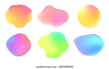 Abstract shapes and spots with gradient for graphic design Vector illustration