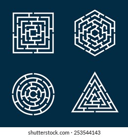 Abstract Shapes Of Square, Circle, Triangle, Hexagon Maze