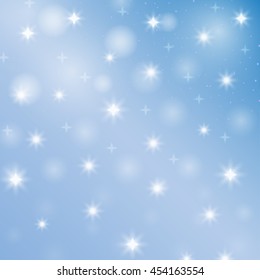 Abstract shapes star. Decorative  object with snow. Bright pattern bokeh. Christmas element. New Year ornament. Festive creative pattern. Simple graphic symbol. Vector.
