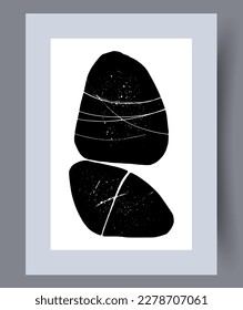 Abstract shapes stellar galaxy wall art print. Printable minimal abstract shapes poster. Contemporary decorative background with galaxy. Wall artwork for interior design.